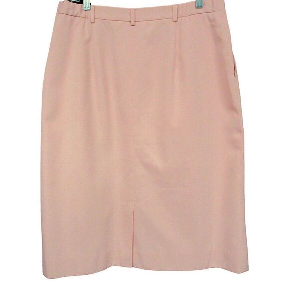 Appleseed's Pastel Pink Fully Lined Pencil Skirt Front Pockets Back Vent Sz 14 - Picture 3 of 4